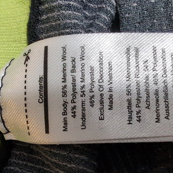 Smartwool Merino Sport Long-Sleeve Crew Size Large In Gray & Fluorescent Green - Picture 7 of 10